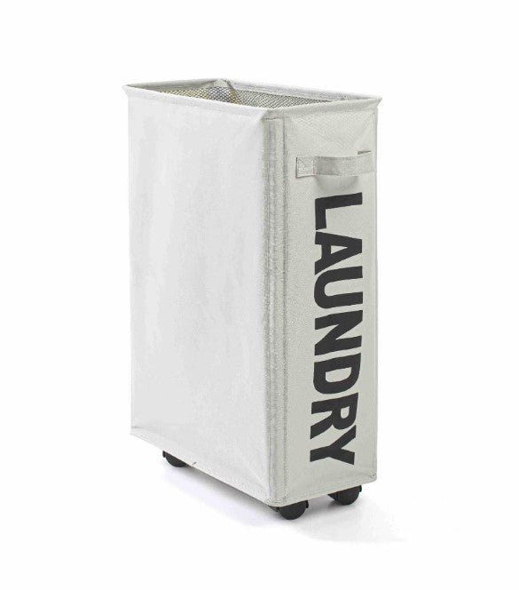 Slimline Oxford Fabric Laundry Hamper with Wheels.